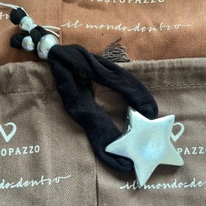 Black Vestopazzo Jersey Bracelet Star